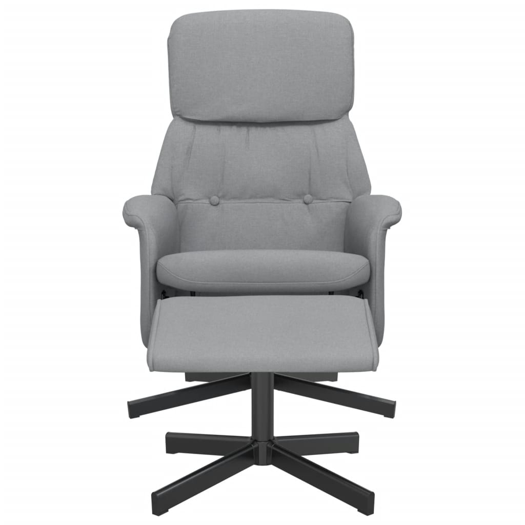 Fauteuil de relaxation avec repose-pieds tissu gris clair