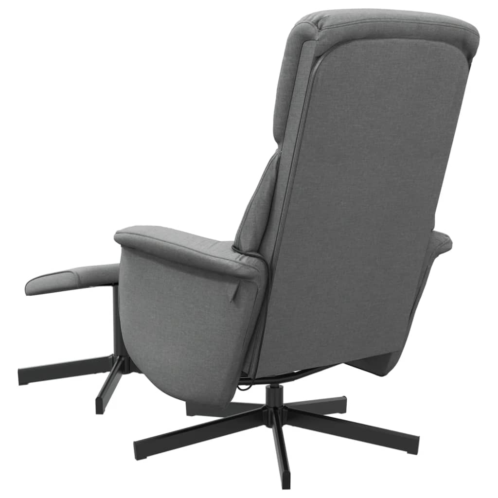 Fauteuil de massage avec repose-pieds tissu gris foncé