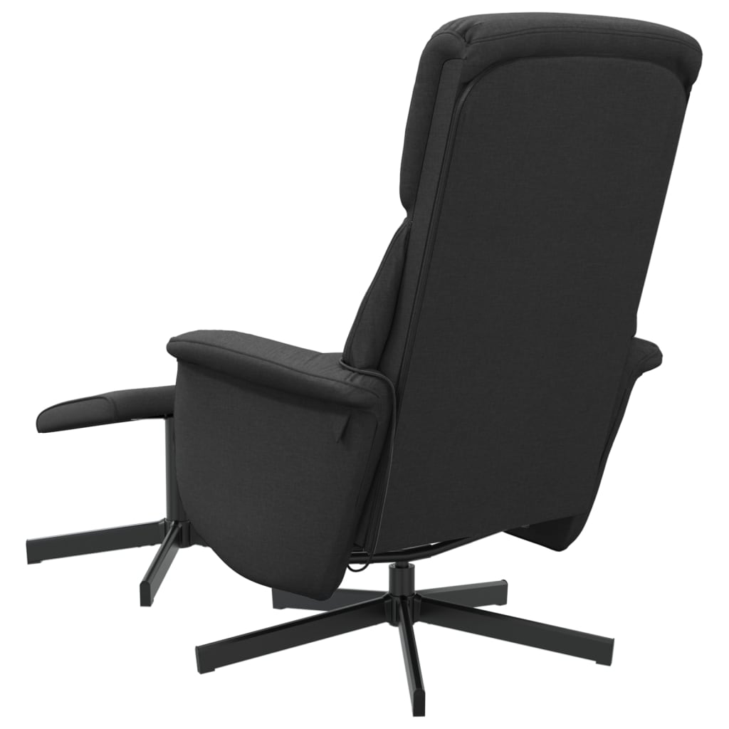 Fauteuil de massage avec repose-pieds tissu noir
