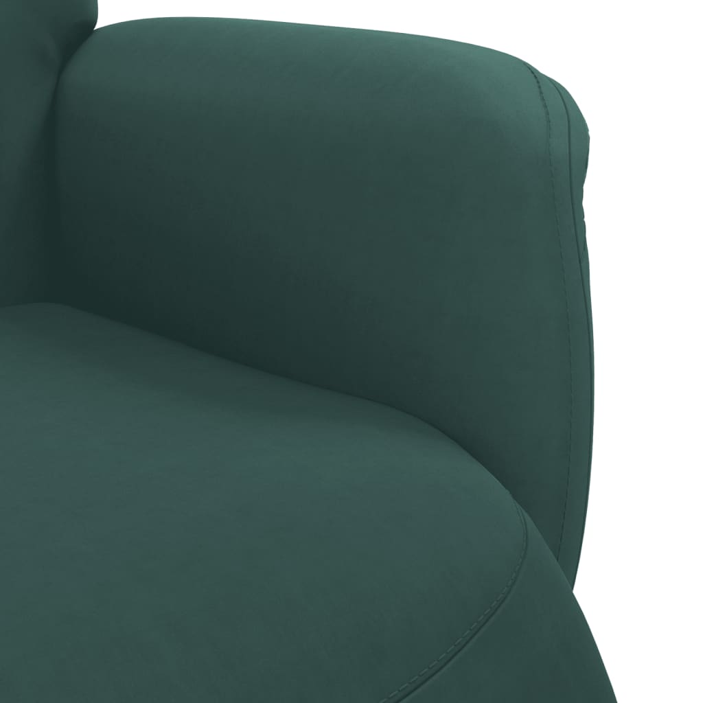 Relaxsessel mit Fußteil Dunkelgrün Samt