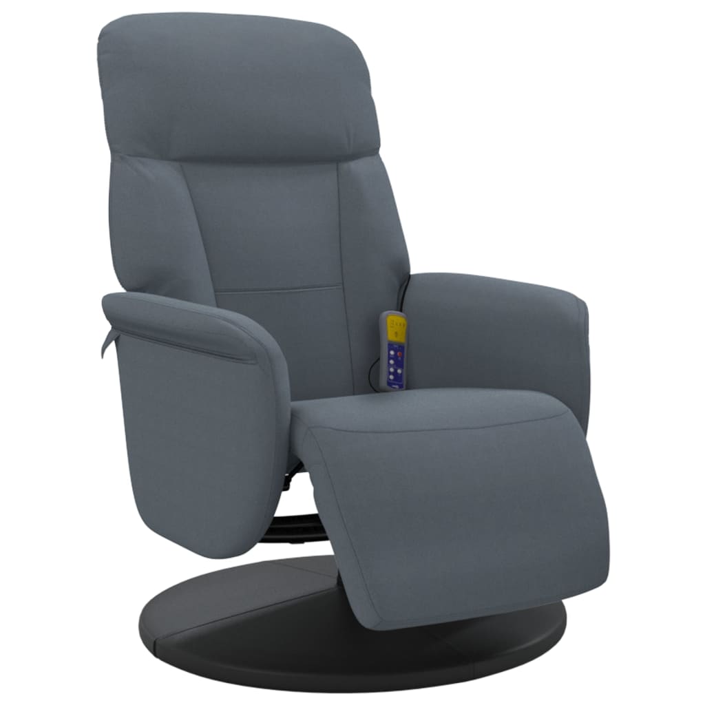 Fauteuil de massage avec repose-pieds en velours gris foncé