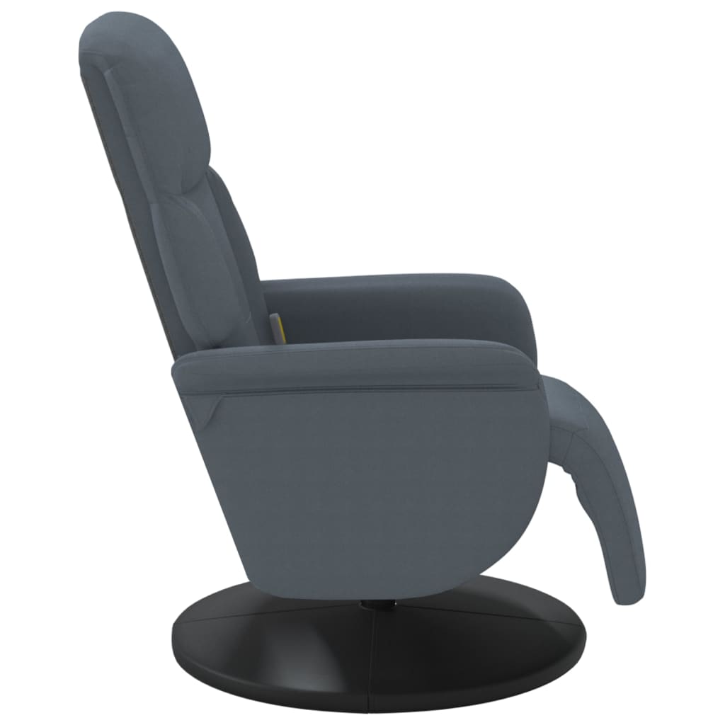 Fauteuil de massage avec repose-pieds en velours gris foncé