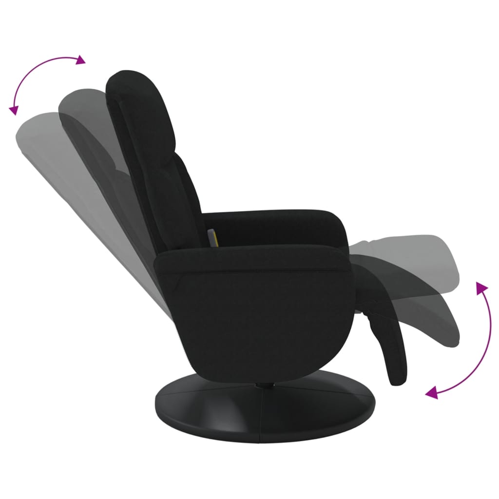 Massagesessel mit Fußteil Schwarz Samt