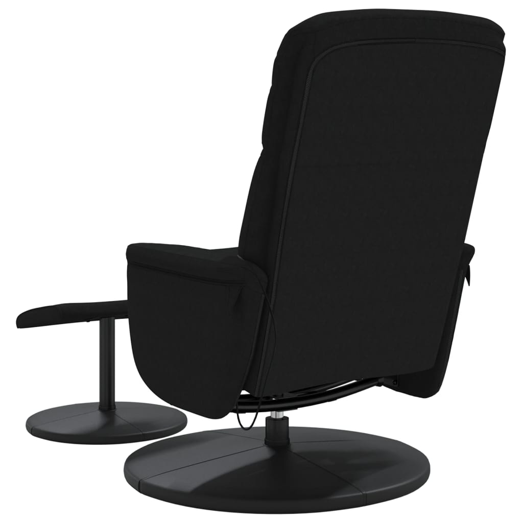 Fauteuil de massage avec repose-pieds velours noir