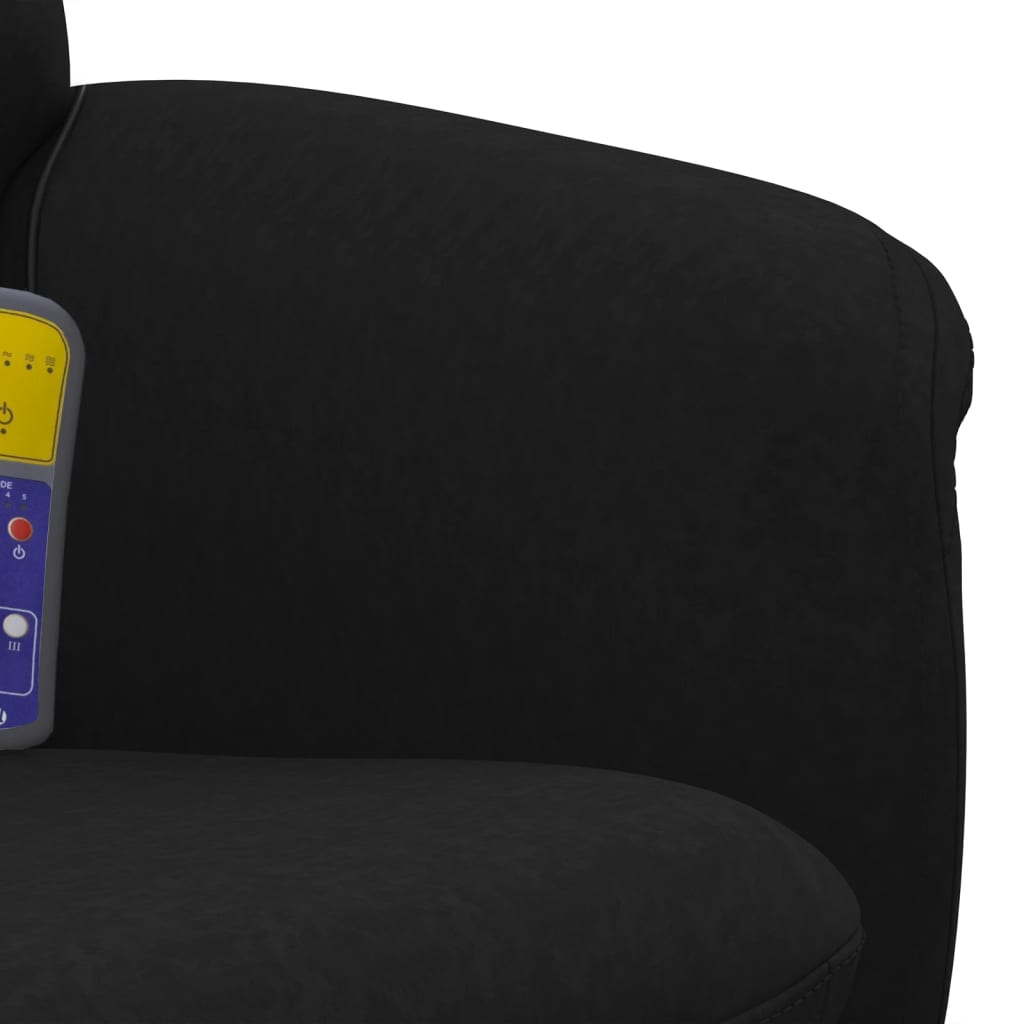 Fauteuil de massage avec repose-pieds velours noir