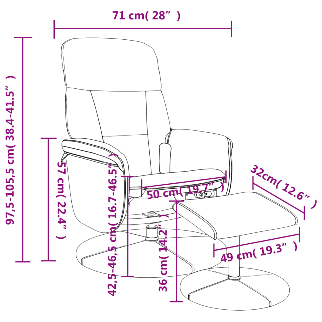 Fauteuil de massage avec repose-pieds velours noir