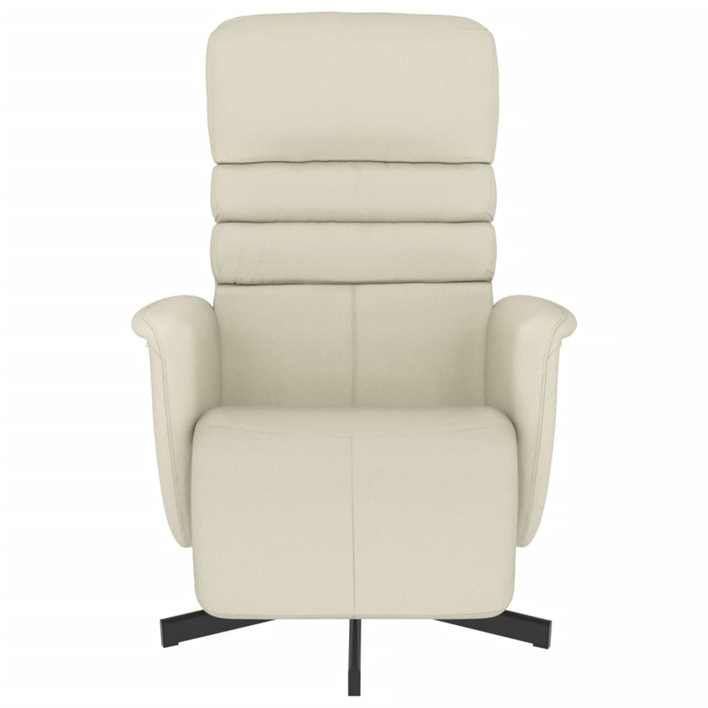 Fauteuil relax avec repose-pieds en cuir artificiel crème