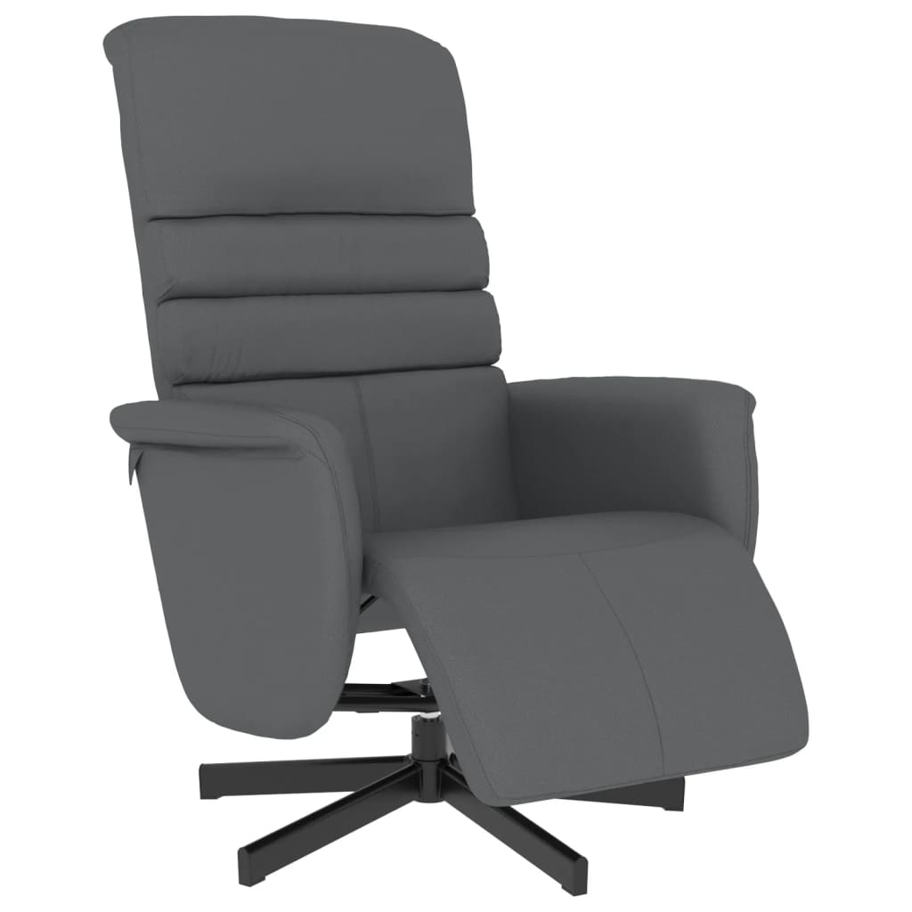 Fauteuil relax avec repose-pieds en similicuir gris