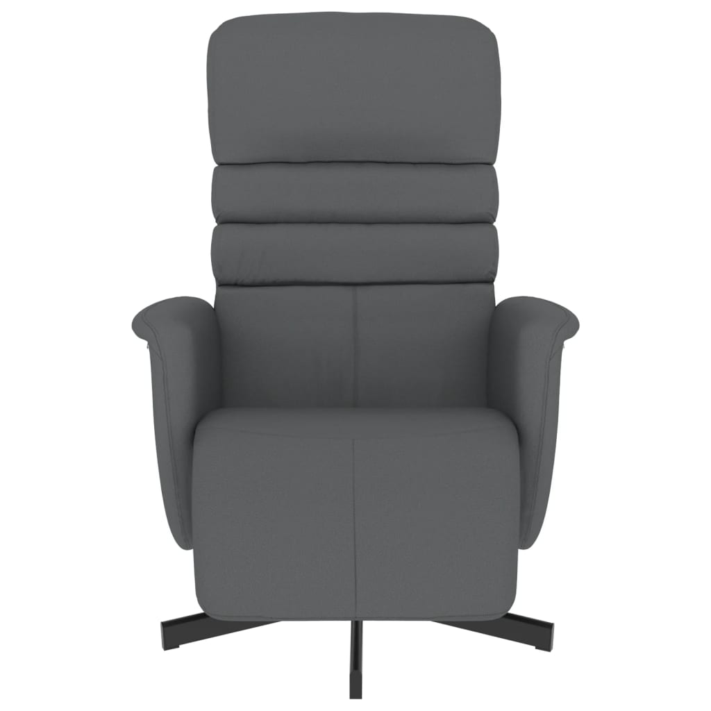 Fauteuil relax avec repose-pieds en similicuir gris