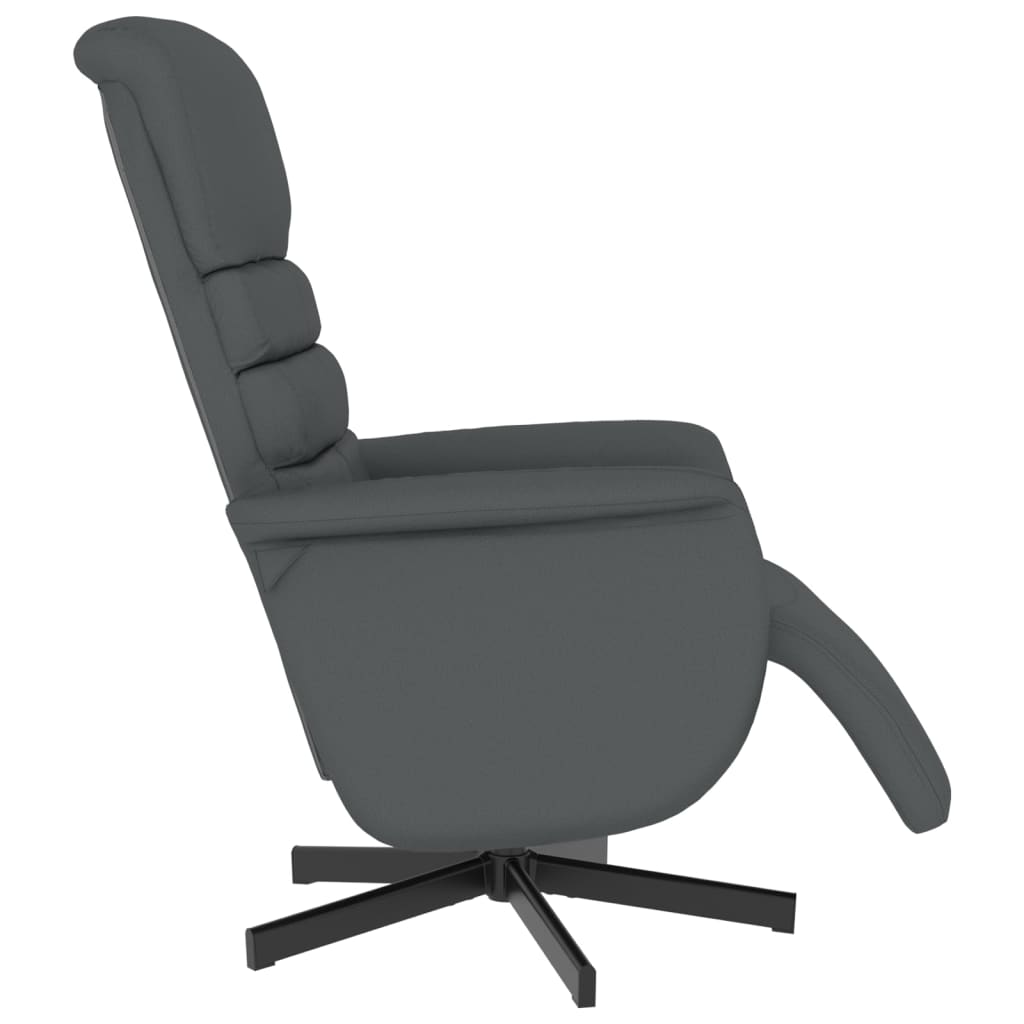 Fauteuil relax avec repose-pieds en similicuir gris