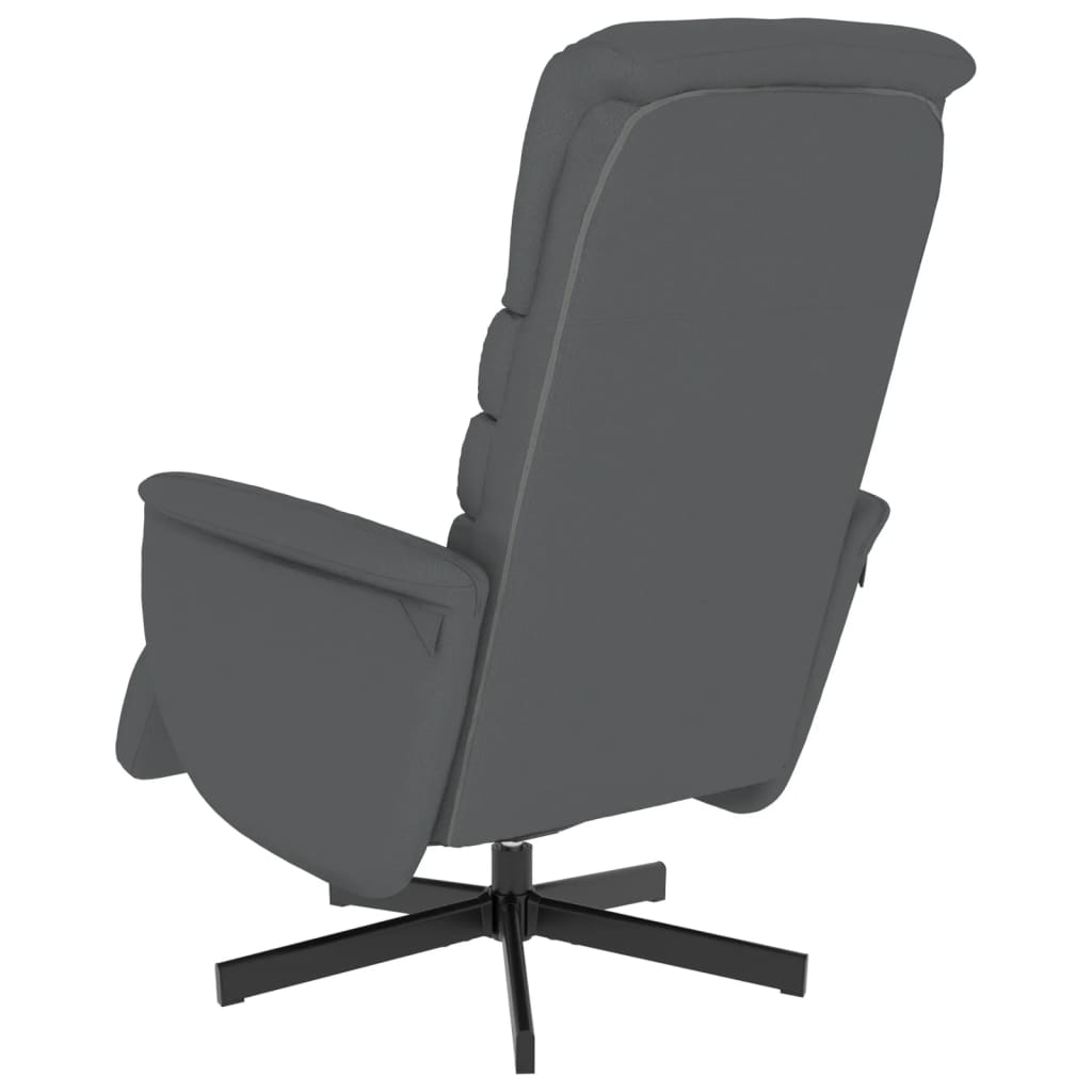 Fauteuil relax avec repose-pieds en similicuir gris