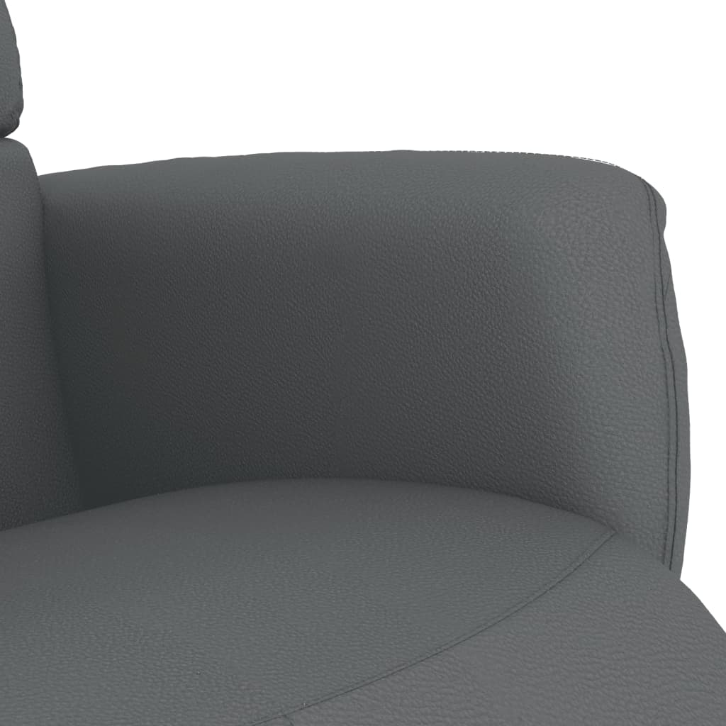 Fauteuil relax avec repose-pieds en similicuir gris