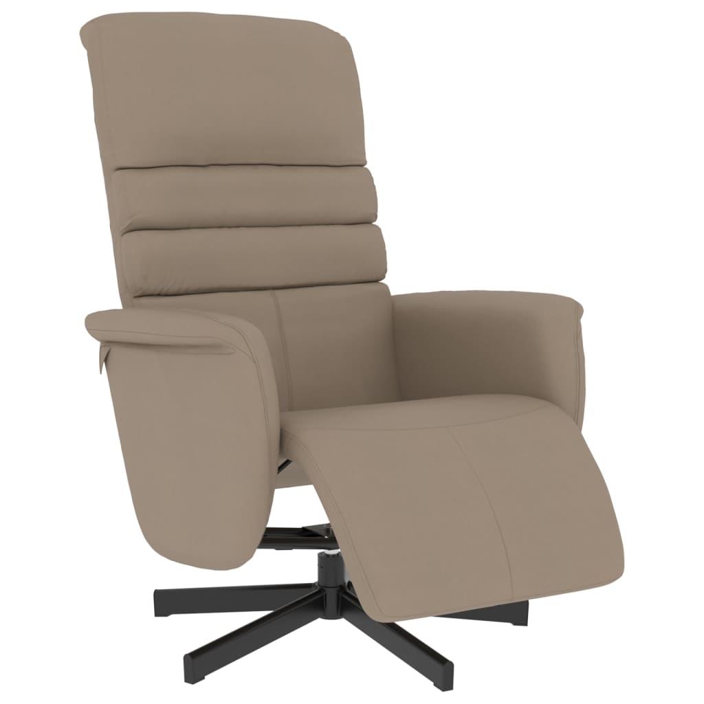 Fauteuil relax avec repose-pieds en cuir synthétique marron cappuccino