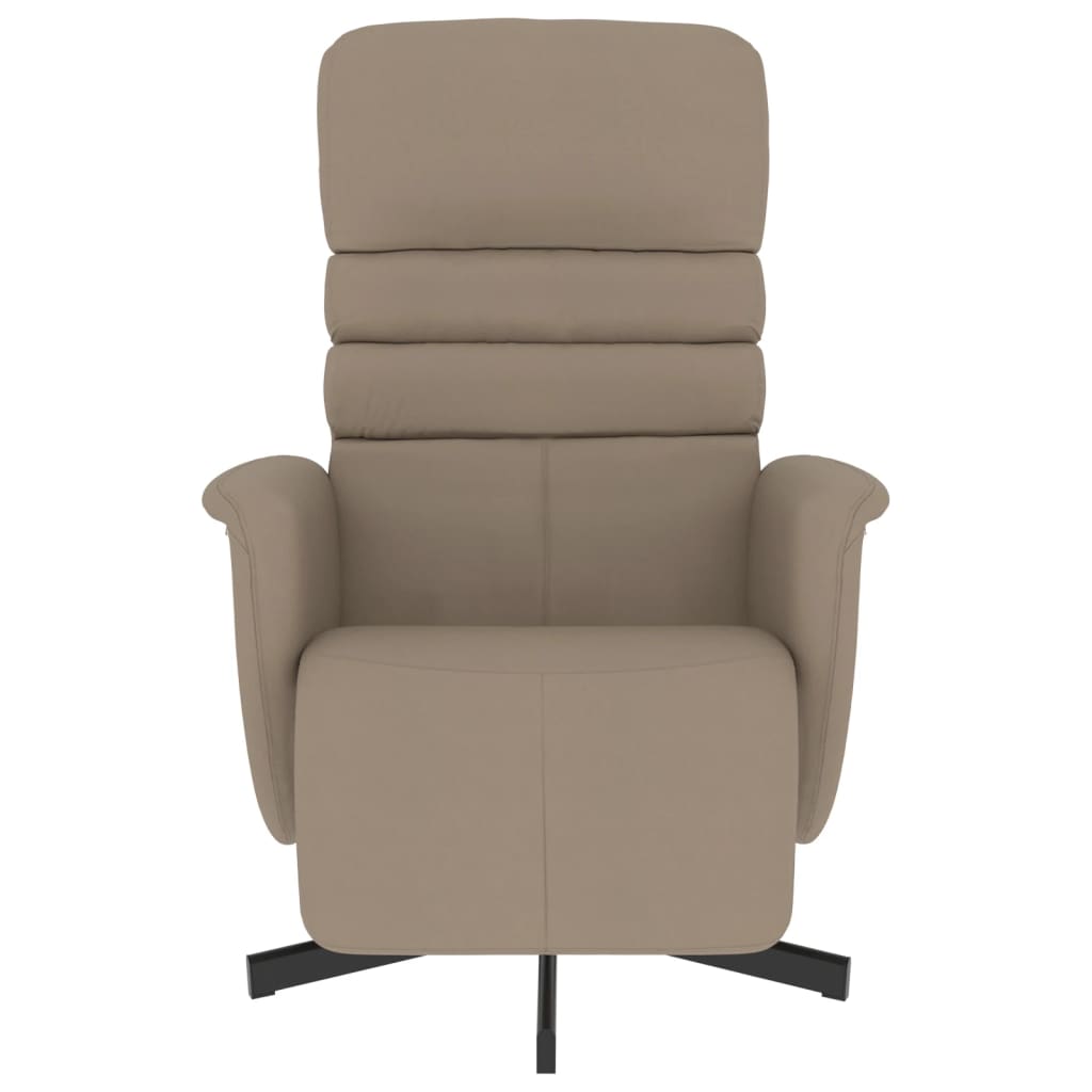 Fauteuil relax avec repose-pieds en cuir synthétique marron cappuccino