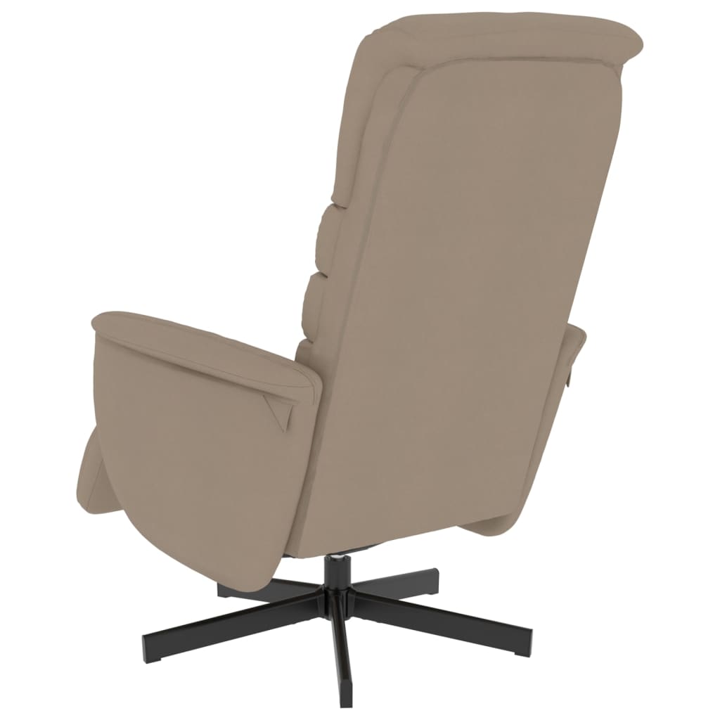 Fauteuil relax avec repose-pieds en cuir synthétique marron cappuccino