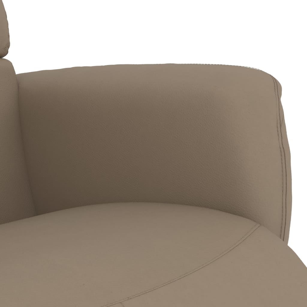 Fauteuil relax avec repose-pieds en cuir synthétique marron cappuccino
