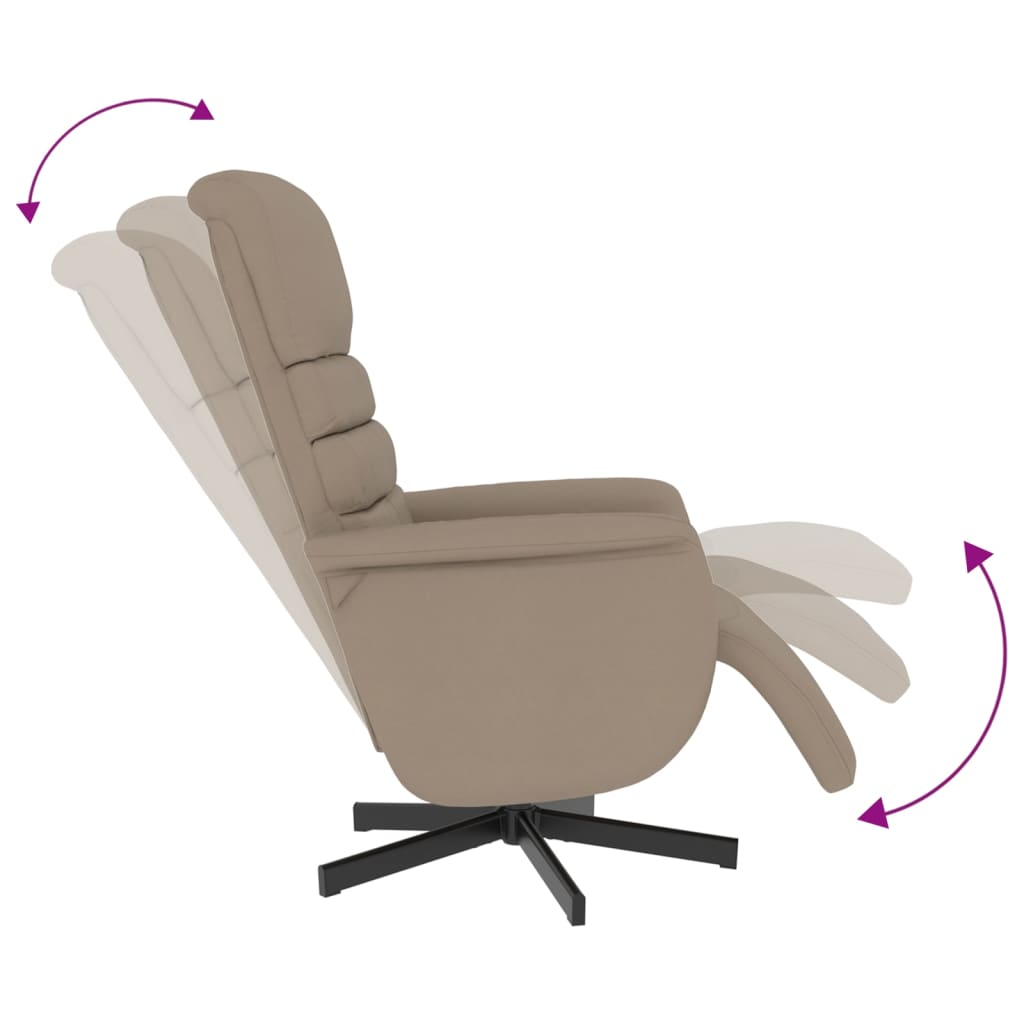 Fauteuil relax avec repose-pieds en cuir synthétique marron cappuccino