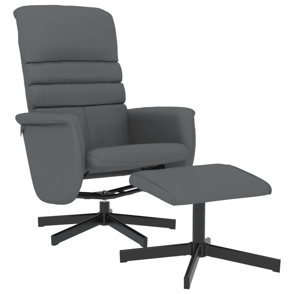 Fauteuil de relaxation avec repose-pieds simili cuir gris
