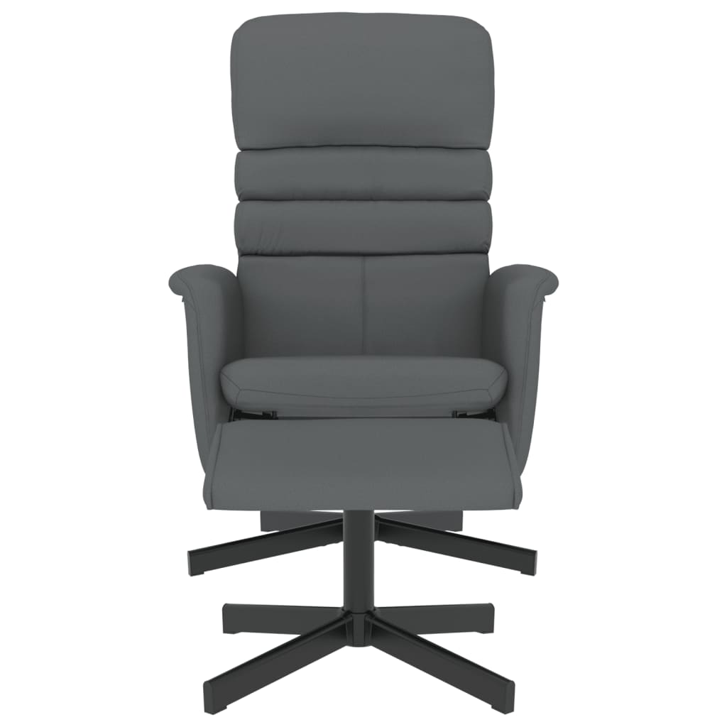 Fauteuil de relaxation avec repose-pieds simili cuir gris