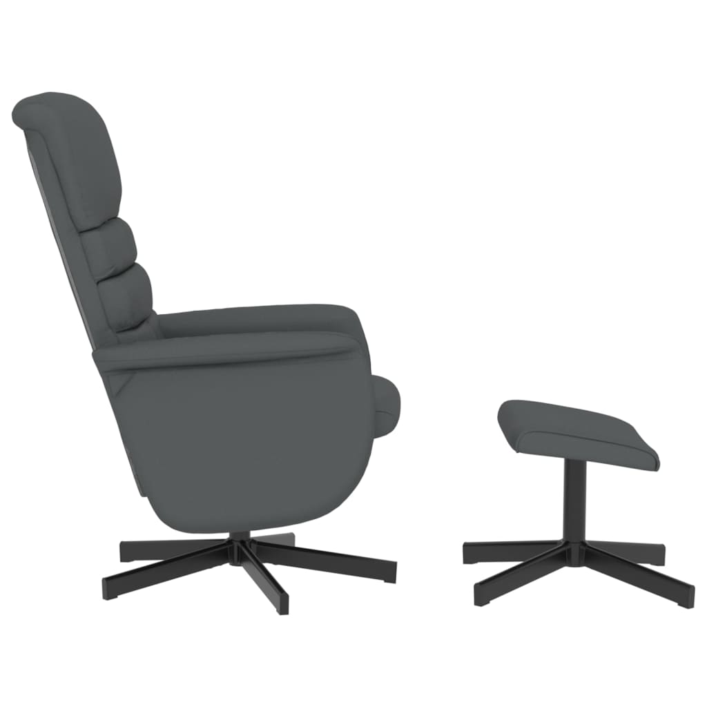 Fauteuil de relaxation avec repose-pieds simili cuir gris