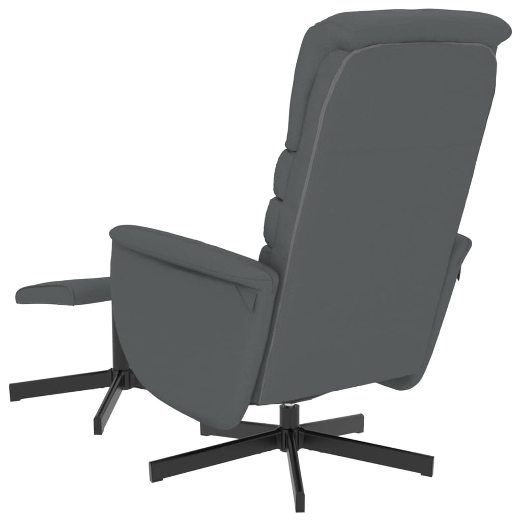 Fauteuil de relaxation avec repose-pieds simili cuir gris