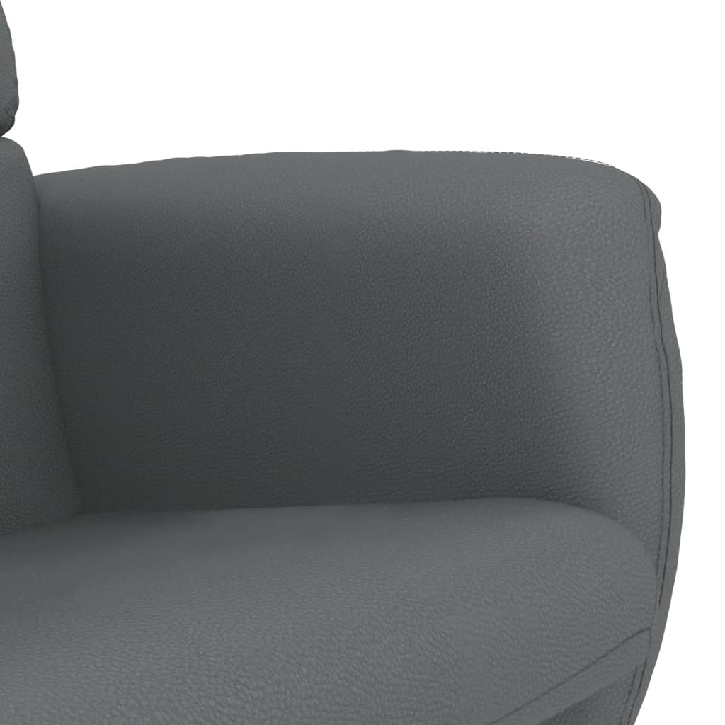 Fauteuil de relaxation avec repose-pieds simili cuir gris