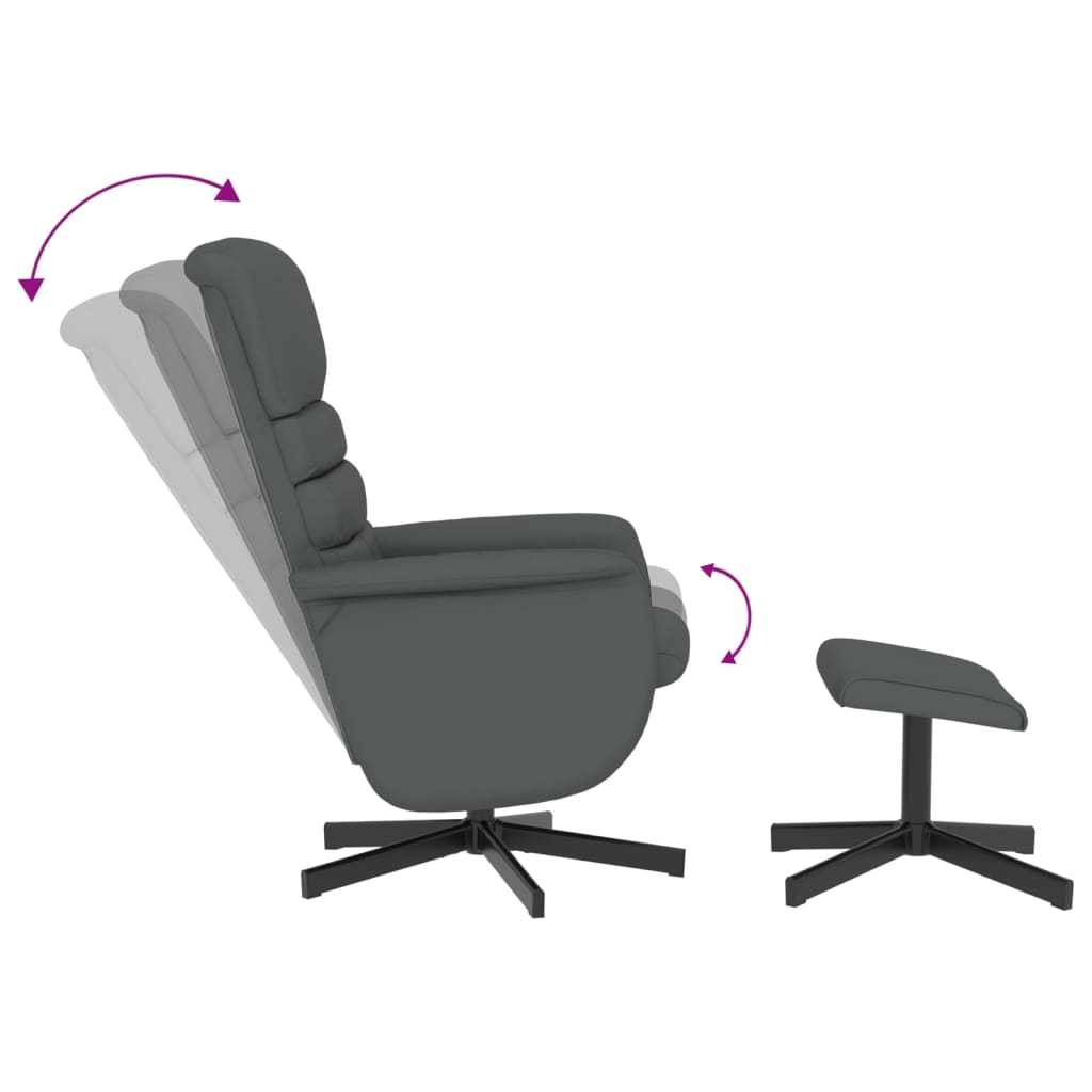 Fauteuil de relaxation avec repose-pieds simili cuir gris