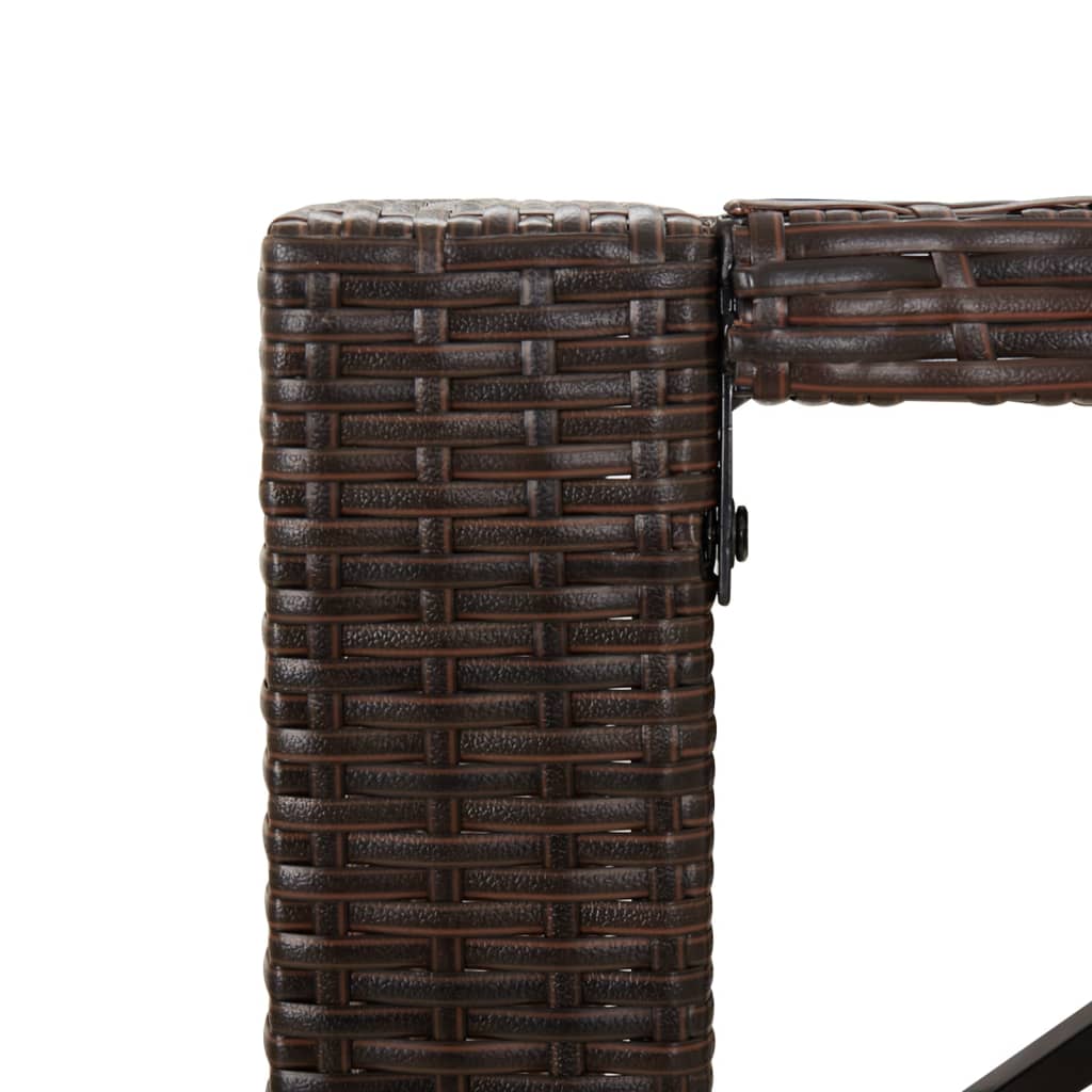 5-piece garden bar set with cushions, brown poly rattan