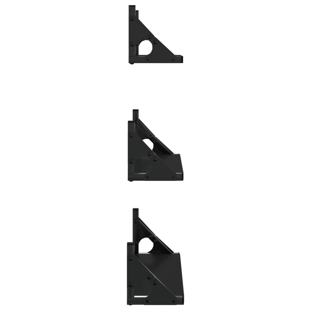 3-piece wall shelf set black wood material