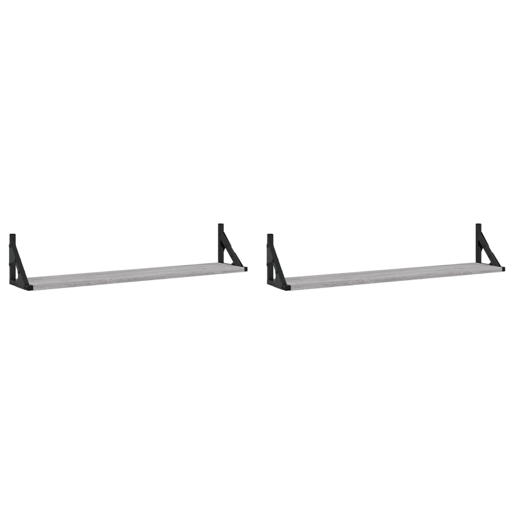 Wall shelves 2 pcs. Gray Sonoma 80x15x15.5 cm wood material