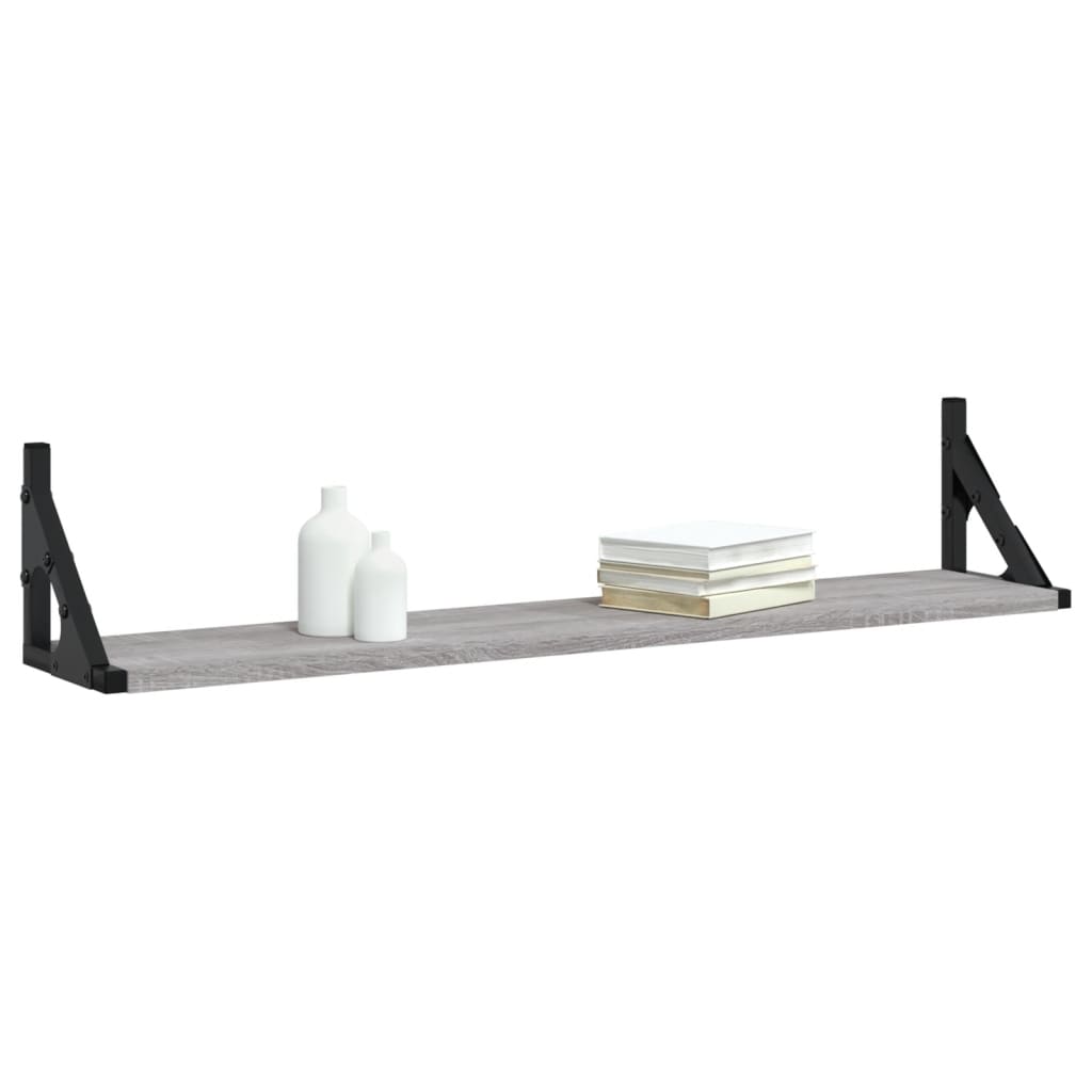 Wall shelves 2 pcs. Gray Sonoma 80x15x15.5 cm wood material