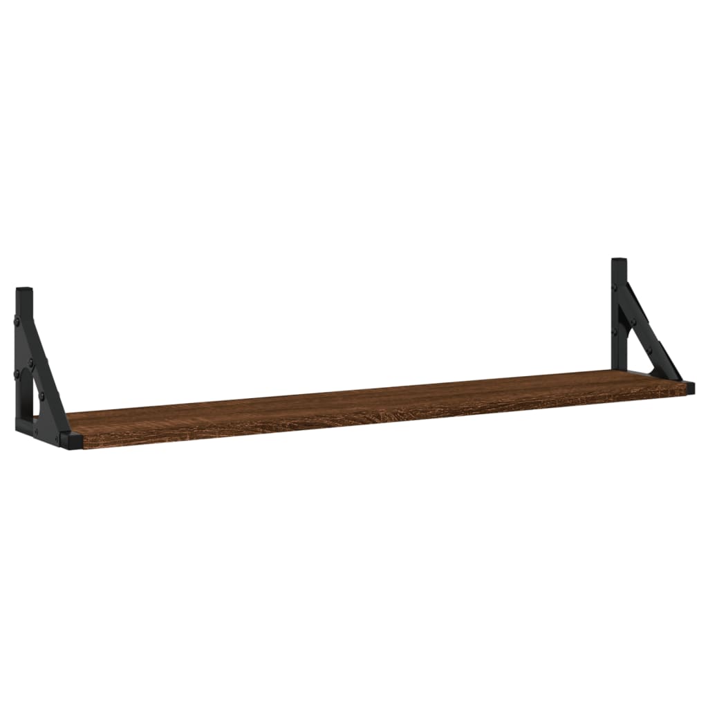 Wandregale 2 Stk. Braun Eichen-Optik 80x15x15,5cm Holzwerkstoff