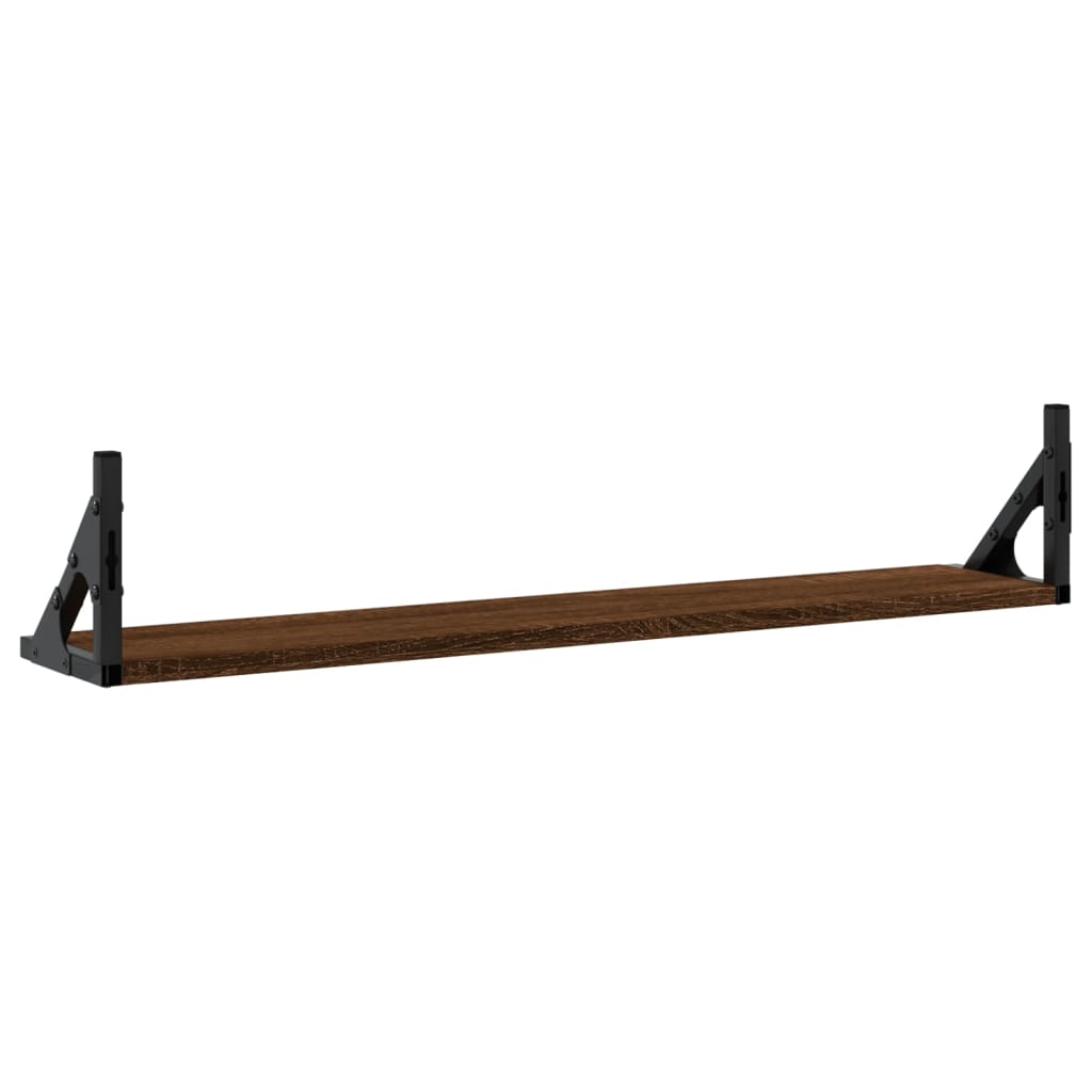 Wandregale 2 Stk. Braun Eichen-Optik 80x15x15,5cm Holzwerkstoff