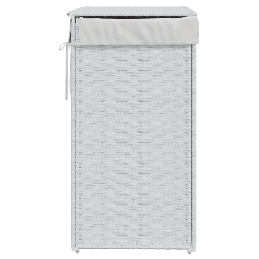 Laundry Basket with Lid White 46x33x60 cm Poly Rattan