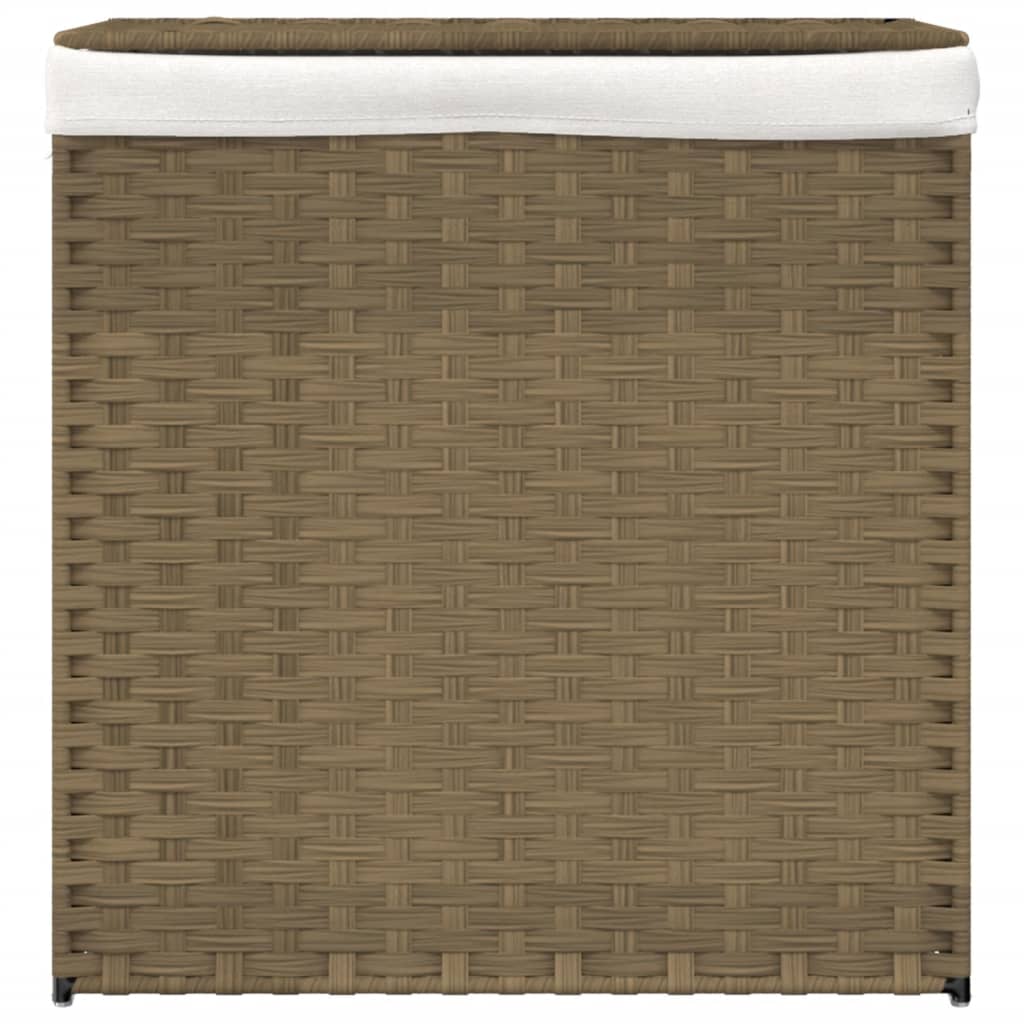 Laundry basket with 2 compartments 53x35x57 cm Poly Rattan