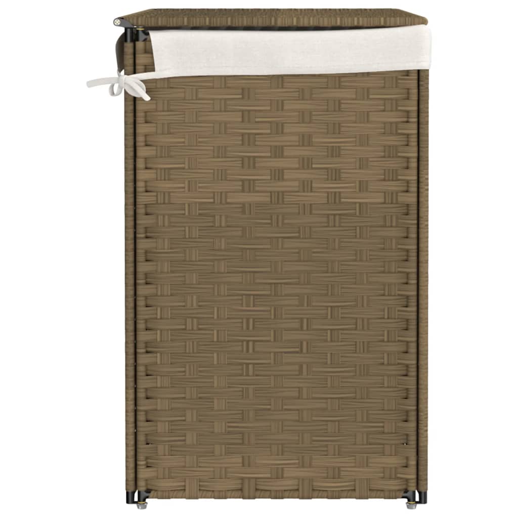 Laundry basket with 2 compartments 53x35x57 cm Poly Rattan