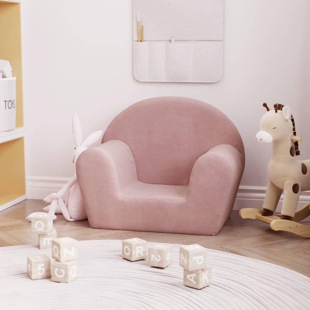 Children's sofa pink soft plush