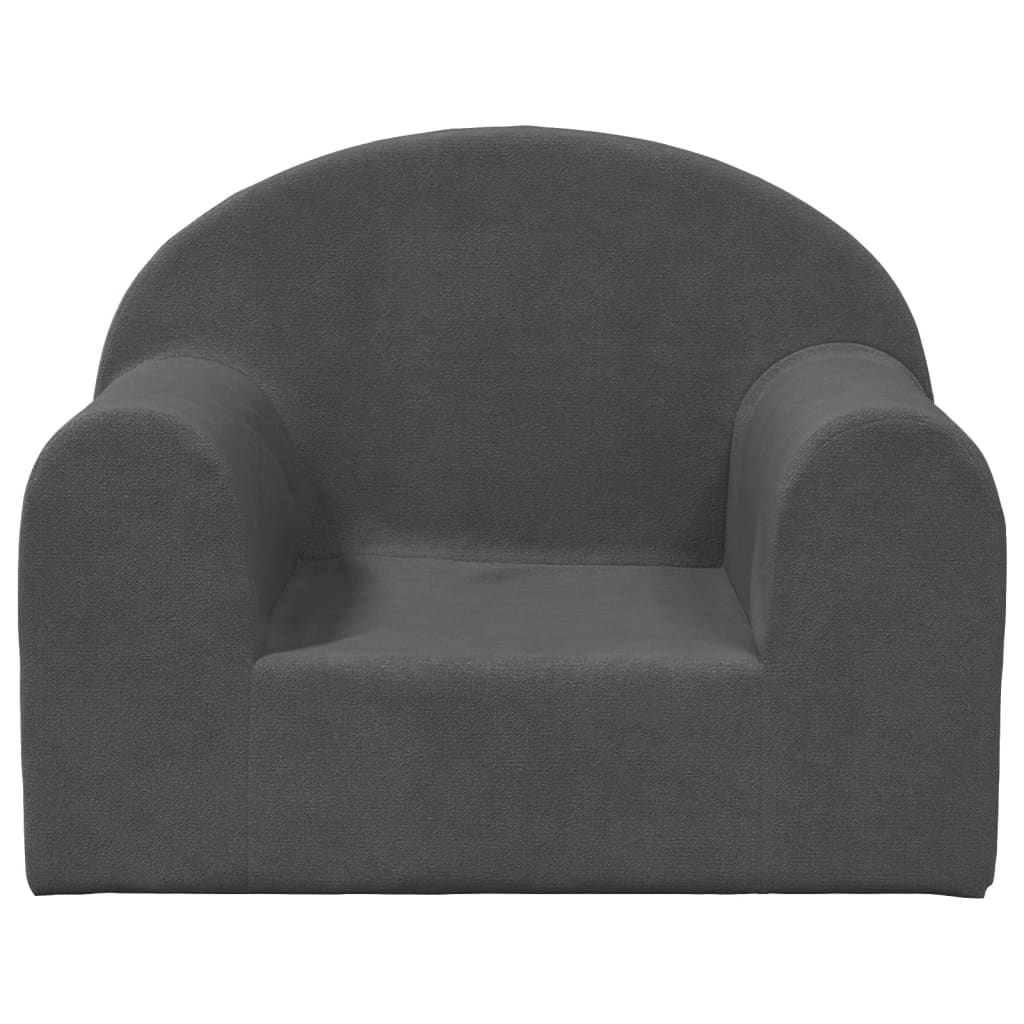Canapé enfant anthracite en peluche douce