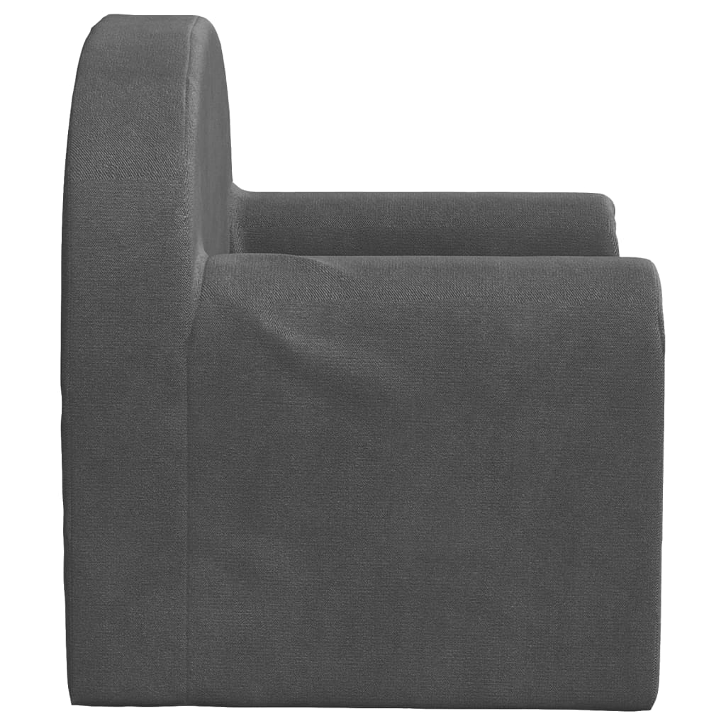 Canapé enfant anthracite en peluche douce