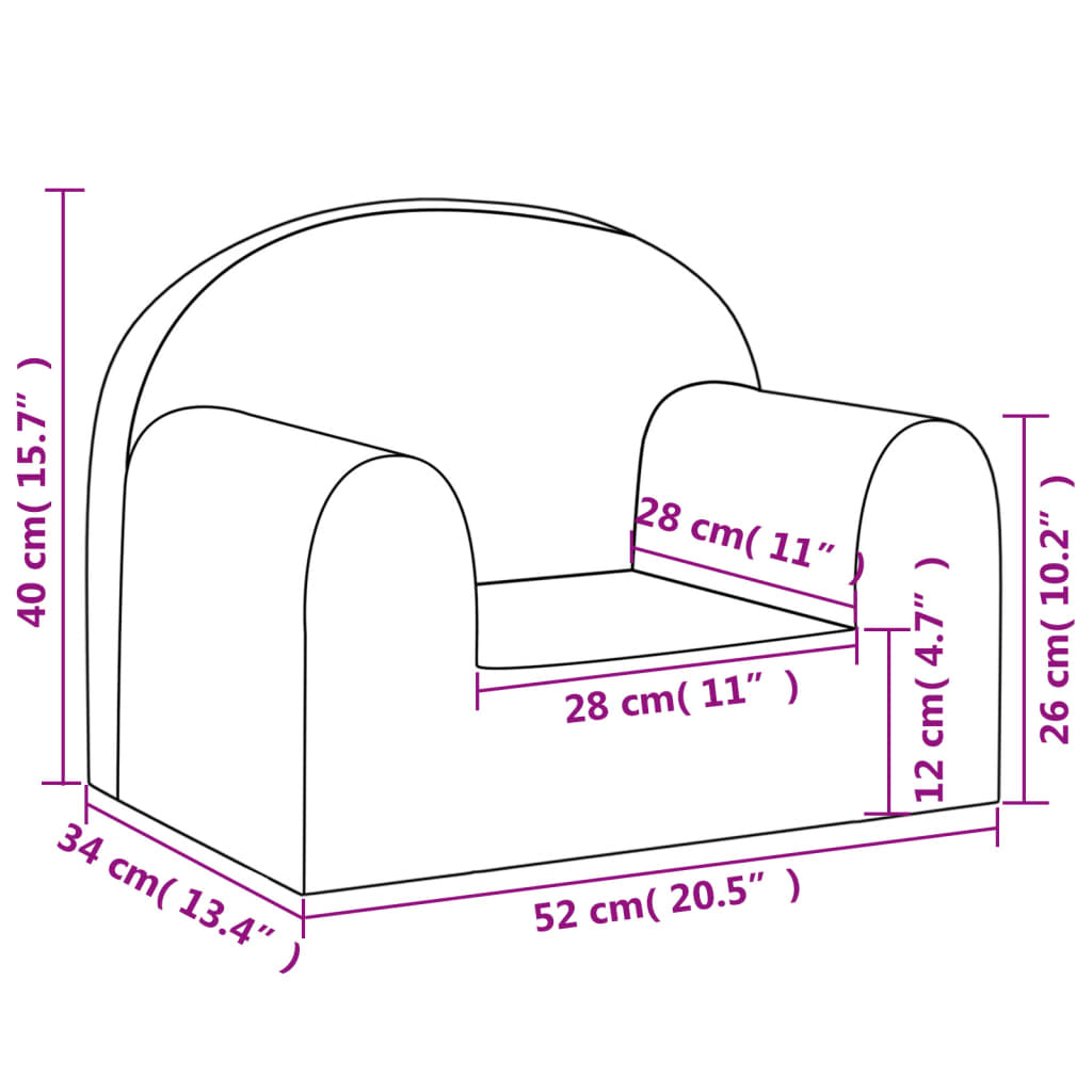 Children's sofa pink soft plush