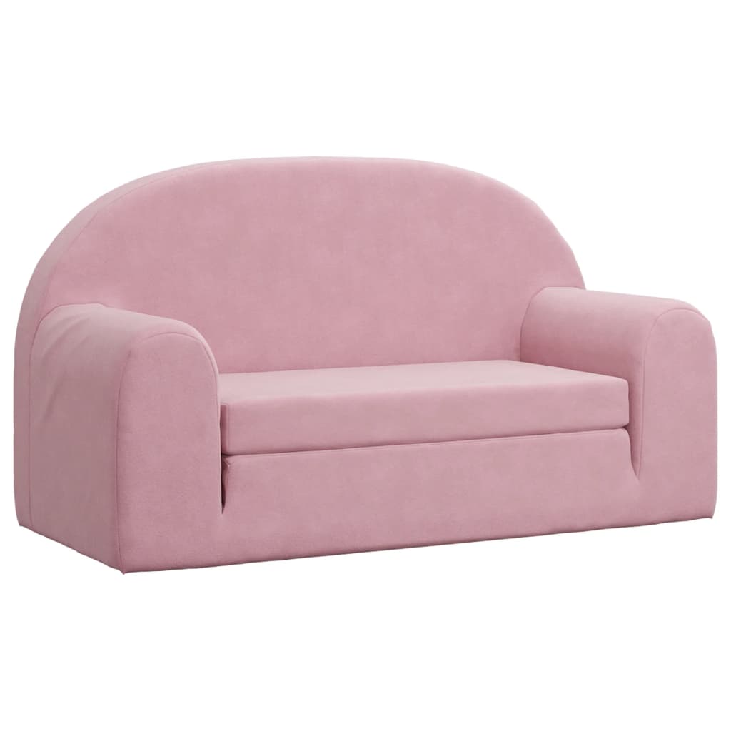 Children's sofa bed 2-seater pink soft plush