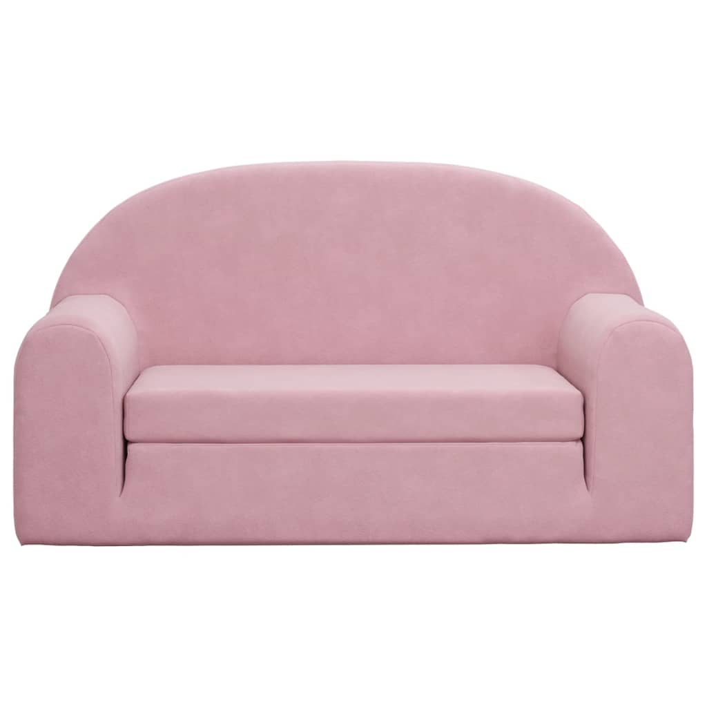 Children's sofa bed 2-seater pink soft plush