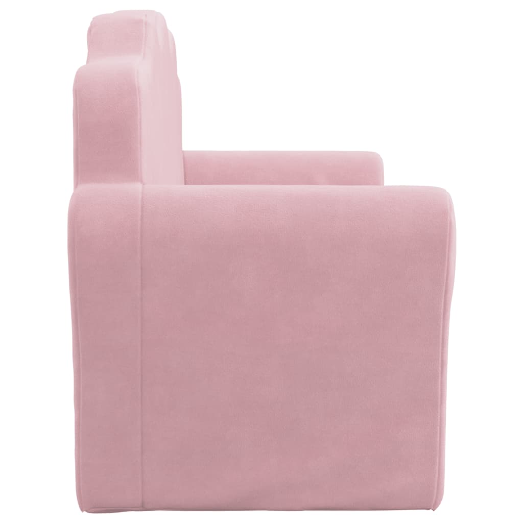 Children's sofa 2-seater pink soft plush