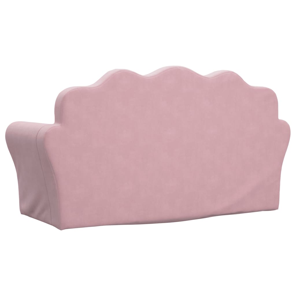 Children's sofa 2-seater pink soft plush