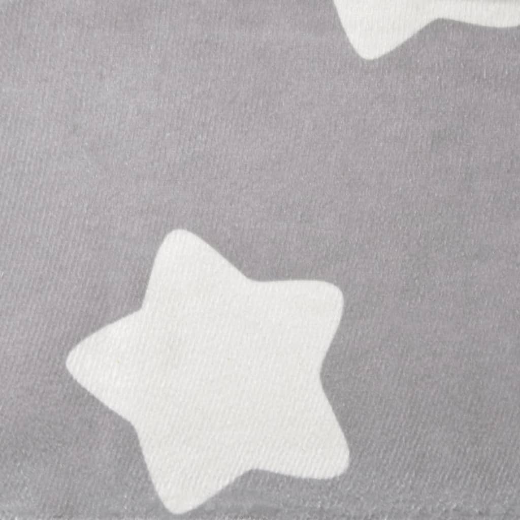 Children's sofa bed 2-seater light grey with stars soft plush