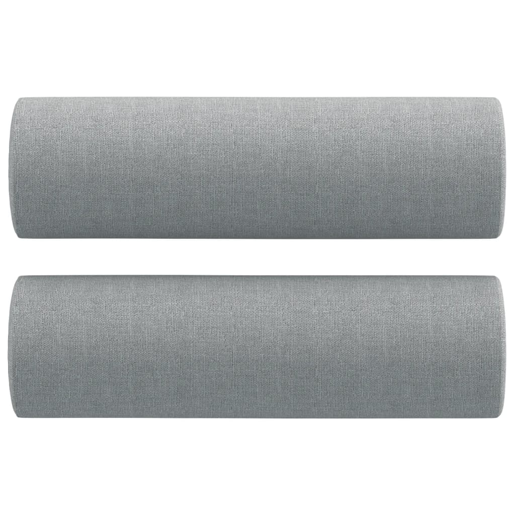 2-seater sofa with decorative cushions light grey 140 cm fabric