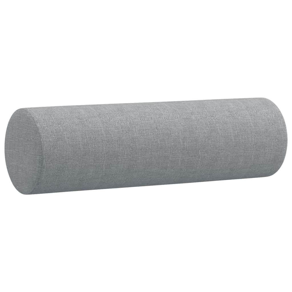 2-seater sofa with decorative cushions light grey 140 cm fabric