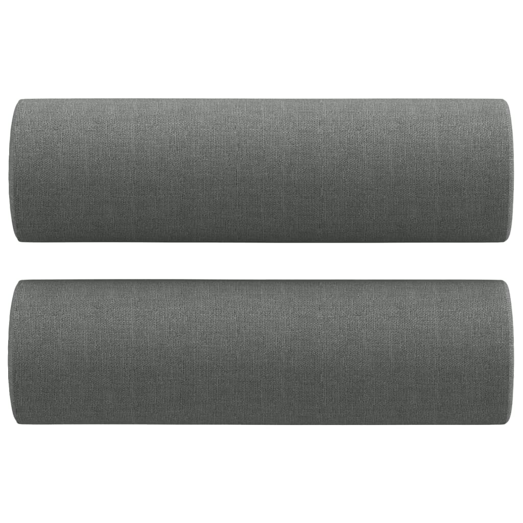 2-seater sofa with decorative cushions dark grey 140 cm fabric
