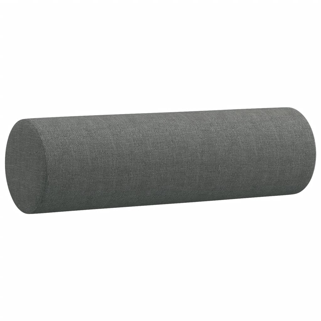 2-seater sofa with decorative cushions dark grey 140 cm fabric