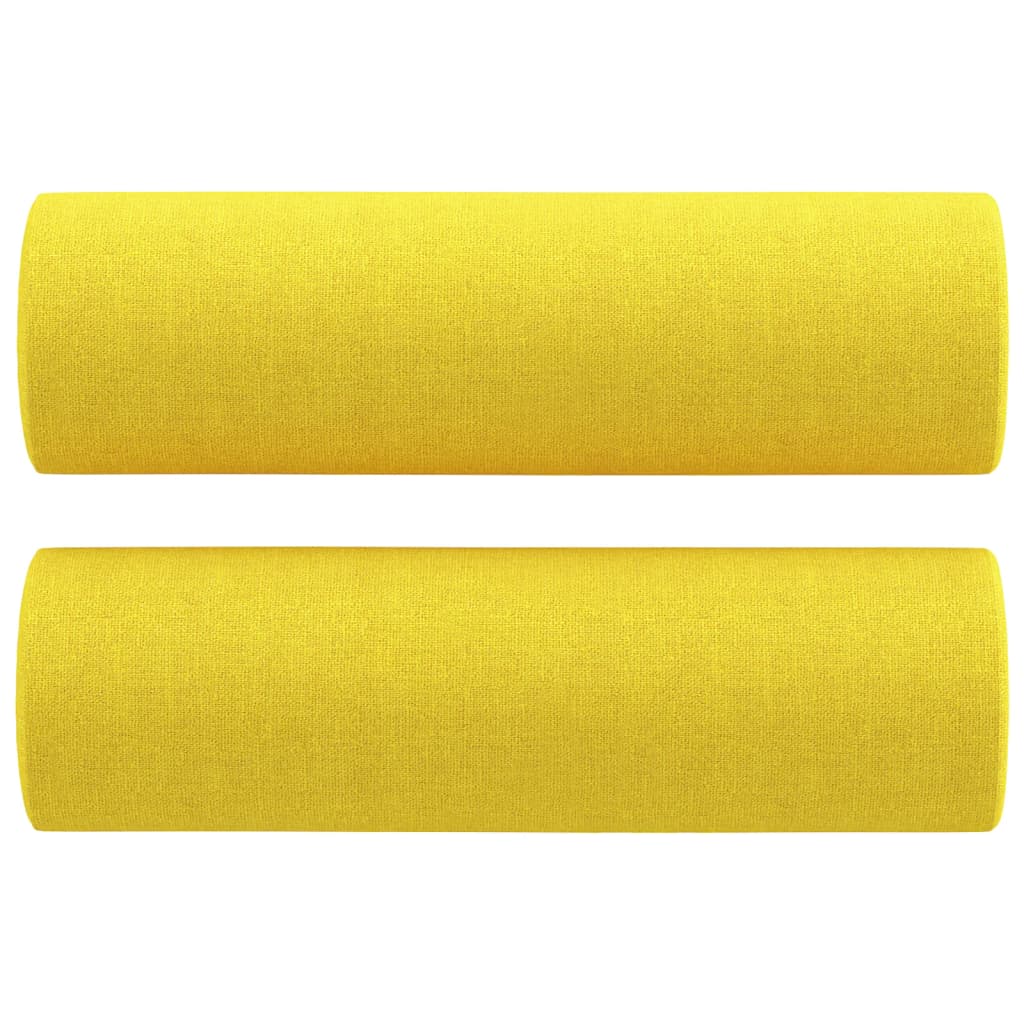 2-Sitzer-Sofa mit Zierkissen Hellgelb 140 cm Stoff